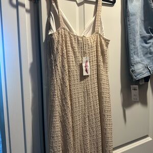 Jessica Simpson Cream Textured Midi Dress